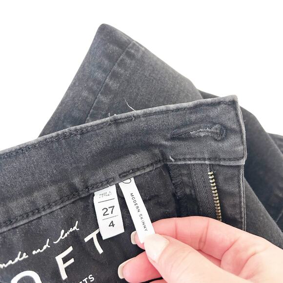 Loft Black Modern Skinny Jeans Sz 27 - Picture 3 of 5